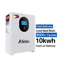 AMIBA 51.2V 200Ah LiFePO4 10kWh Batería de Litio de Pie para Almacenamiento de Energía Doméstica con BMS Inteligente y Más de 10000 Ciclos - Filipinas
