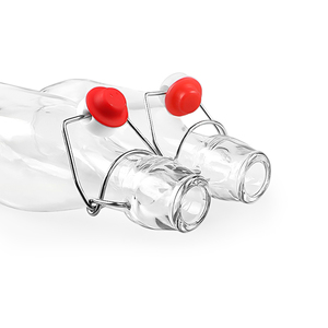 Botella <span class=keywords><strong>de</strong></span> Vidrio Cuadrada/Redonda <span class=keywords><strong>de</strong></span> <span class=keywords><strong>1</strong></span> <span class=keywords><strong>Litro</strong></span> (1000 ml) para <span class=keywords><strong>Agua</strong></span>, Jugo, Aceite y Bebidas con Tapas Abatibles y Tapas <span class=keywords><strong>de</strong></span> Rosca - Product Image 5