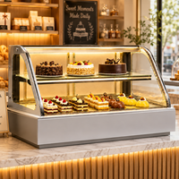 Vitrine à gâteaux en verre courbé, refroidissement maximal par air, contrôle numérique, dégivrage automatique