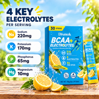 Poudre d'électrolytes BCAA en marque blanche OEM, boîte de 30 sticks, mélange de boisson sans sucre pour l'hydratation et la récupération