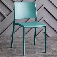 Chaise de salle à manger sans accoudoirs en plastique moulé, couleurs personnalisées OEM, vert sarcelle, certifiée BIFMA X5.1 EN 16139, pour café, restaurant, hôtel