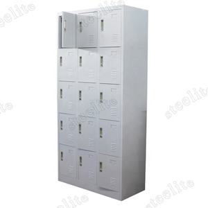 5 طبقات معدنية بيضاء خزائن مدرسية متعددة باب مجلس الوزراء الصف/Diy 5 طبقات 15 أبواب معدنية بيضاء الحمام خزانة خزانة - Product Image 2