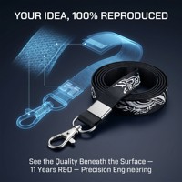 Lanière en nylon personnalisée avec impression décorative, avec cordon ou clip métallique, logo personnalisé, lanière promotionnelle