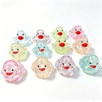 Canard de bain flottant anti-stress personnalisé avec logo, transparent, à paillettes, souple et couineur, pour enfants de 0 à 24 mois