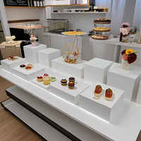 Ensemble de 11 cubes de buffet modernes en acrylique blancs pour présentation alimentaire et événements (mariages, fêtes)