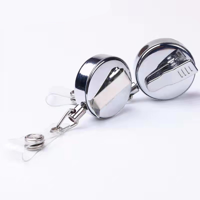 Wholesale Customized logo Round Shape Sublimation Retractable Badge Reel With Metal Alligator Clip