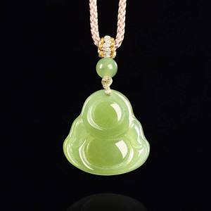 Natural Nephrite Hotan <b>Jade</b> <b>Buddha</b> Cyan <b>Jade</b> Pendant Women's Jewelry Chinese Style Gift of Appraisal Certificate D1142 - Product Image 2