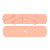 Tapis de robinet en silicone rainuré réutilisable avec trou central enveloppant, attrape-gouttes pour évier, protection du plan de travail de cuisine