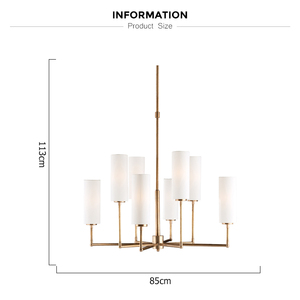 Semplice A due Illuminazione Della Gomma 4 + 4 Luce di <span class=keywords><strong>Bronzo</strong></span> Antico di Lino Bianco Shades Illuminazione Interna Lampadario - Product Image 5