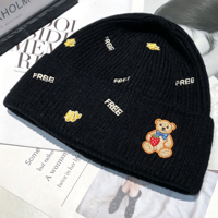 Nouvel arrivage Chapeau d'hiver en tissu tricoté mignon et joli motif personnalisé coloré, chaud et confortable