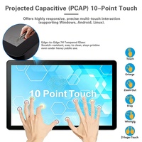 Monitor Táctil de Pared de 65 Pulgadas, 4K LCD PCAP, Pantalla Multitáctil IP65 para Kiosco de Servicio Interactivo, Señalización Digital, OEM, ODM
