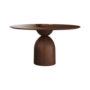 आधुनिक ठोस लकड़ी पर्यावरण के अनुकूल टिकाऊ गोल अखरोट 6-सीटर भोजन टेबल कुर्सी घर के अपार्टमेंट विला होटल के लिए सेट - Product Image 5