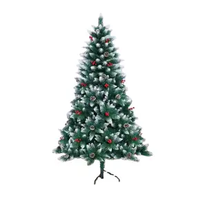 新雪植绒圣诞树，木质底座迷你圣诞树，适合圣诞装饰