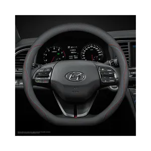 nappa leather car steering wheel cover for hyundai pegas verna solaris elantra i30 sonata cantus creta tucson ix35 santa fe