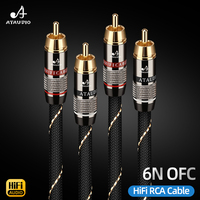 Cable de Señal de Audio y Video HiFi OFC 2RCA Macho a Macho con Conector RCA Chapado en Oro de Cobre Puro para Autos, Altavoz de Alto Rendimiento