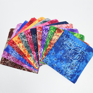 Fasce per capelli hip-hop multicolori 100% poliestere all'ingrosso, fazzoletti tie-dye per street dance, bandane quadrate con girasoli e faggiole - Product Image 5