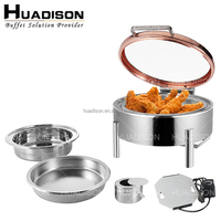 Ensemble de buffet de plat de chafer de luxe de restaurant d'hôtel de Huadison plat de chafing rond d'acier inoxydable