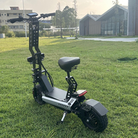 Trottinette électrique pliable à deux roues avec pneus larges de 13 pouces, double moteur, batterie au lithium, chargeur USB pour téléphone portable, avec siège