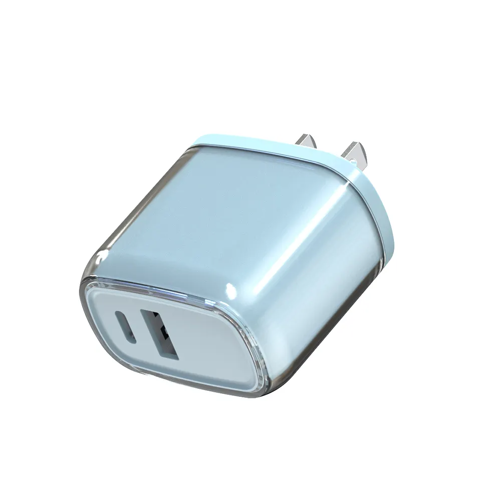 Custom Candy Series Straight Pins A+C Port 20W Usb Wall Charger For Phone