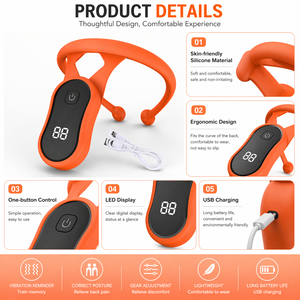 Correcteur de posture intelligent avec capteur pour adultes et enfants, orthèse de correction de la posture <span class=keywords><strong>du</strong></span> cou et <span class=keywords><strong>du</strong></span> <span class=keywords><strong>dos</strong></span>, prévention de la cyphose - Product Image 3