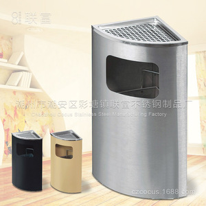 Stainless Steel <b>Square</b> Ashtray Fan Shaped Sanitation <b>Bin</b> For Elevator Entrance - Product Image 5