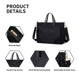 Bolso impermeable para ordenador portátil para mujer, tela Oxford de 16 pulgadas, asa superior duradera, correa extraíble, aspecto profesional - Product Image 1