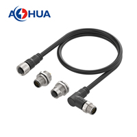 Système Led 3Pin Power Signal Prise Électrique M12 Fil à Panneau Mâle Femelle Métal Aviation Connecteur Étanche IP65