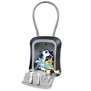 Boîte de rangement sécurisée murale extérieure en alliage d'aluminium avec serrure à combinaison à 4 chiffres, crochet de sécurité dissimulé et déverrouillage par mot de passe - Product Image 4