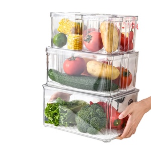 7 Pack Refrigerator Organizer Bins Transparent Kitchen Condiment Refrigerator compressor storage box organizer for fridge