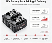 Paket Baterai Lithium Ion 18V 6AH Solid-state Isi Ulang untuk Penggantian Baterai Lithium Alat Tenaga Tanpa Kabel Tersedia di Stok