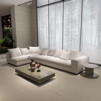 Modernes Creme-Bouclé L-förmiges Ecksofa mit Flachem Profil Eckcouch mit Breiter Armlehne für Wohnzimmer Lounge