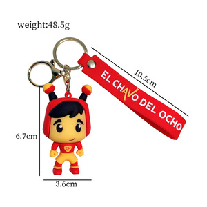 พวงกุญแจรูปการ์ตูนเมกซิกันออกจากอเมริกาพวงกุญแจรูปการ์ตูน3D เด็กผู้ชายเด็กผู้หญิงทำจากซิลิโคนพลาสติกวันศุกร์สำหรับคืนวันศุกร์พวงกุญแจรถ - Product Image 5