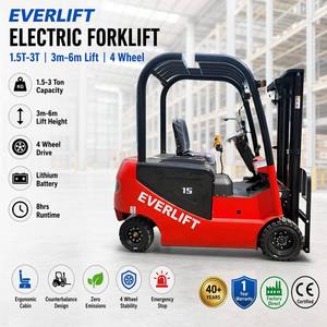 EVERLIFT Akülü Forklift 1.5 Ton 2 Ton 2.5 Ton 3 Ton Kurşun Asitli veya Lityum Akülü Akıllı Elektrikli Forklift Satılık - Product Image 1