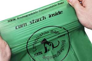 100% <b>Compostable</b> ECO-Friendly Dog Poop Waste Pop <b>Bag</b> Fully Biodegradable Cornstarch Scented Pet Walking <b>Bags</b> Strong Odor - Product Image 3
