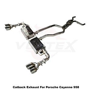 Vortex High-Flow Stainless Steel Catback System With Vacuum Valve For Porsche Cayenne 958 2011-2014 - Product Image 3