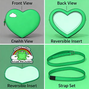 Bolso Bandolera Personalizado con Diseño de Corazón de Rana para Mujer, Bolso de Hombro con Ventana Transparente - Product Image 2