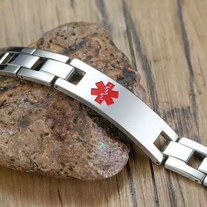 SC пользовательские ручные часы цепи ювелирные изделия из нержавеющей стали гравировки Регулируемый идентификации медицинский браслет для мужчин - Product Image 2