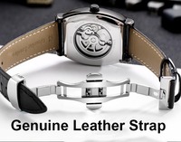 Montres pour hommes personnalisées, design unique, luxe, diamant, évider, étanche, bracelet lumineux en cuir véritable, automatique et mécanique