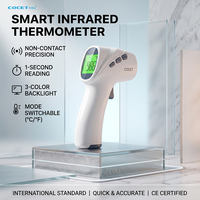 Termometer inframerah Digital pengukur suhu tubuh bayi, termometer pengukur demam dahi anak dewasa tanpa kontak, termometer LCD IR
