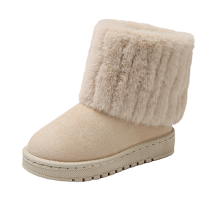 New Design <b>Kids</b> Winter cotton <b>Shoes</b> Suede Upper Cotton Lining Slip-On Ankle Snow Boots Fashion Trend - Product Image 1