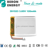 Batterie polymère au lithium 3,7 V 120 mAh, batterie LiPo en pochette, ultra-fine, mini, rechargeable, OEM personnalisée pour étui de charge d'écouteurs TWS