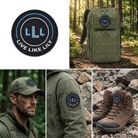 Patch en PVC écologique surélevé, rond, personnalisé, avec monogramme en relief, appliqué en caoutchouc, amovible, avec velcro, pour vêtements de marque décontractés