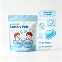 Sachet Doypack souple laminé BOPP/AL/PE imprimé en couleur, étanche, avec fermeture éclair, personnalisable OEM avec logo, pour capsules de lessive en gel