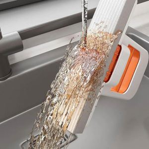 Mini Foldable Desktop <b>Mop</b> Portable Self-Squeeze Short <b>Mop</b> Push-Pull to Squeeze and Rinse Wet/Dry <b>Cleaning</b> for Kitchen Bathroom - Product Image 5