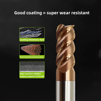 Fraise à rayonner HRC60 à 4 dents en carbure, 100 mm, revêtement AlTiN diamanté, haute efficacité, pour acier trempé