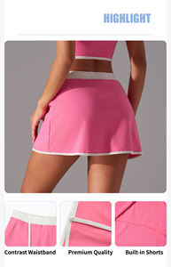 Großhandel Damen 2-teiliges Atmungsaktives Sportset Tanktop Gym-Rock für Tennis Fitness Schnelltrocknend 4-Wege-Stretch Individuelles Logo - Product Image 3