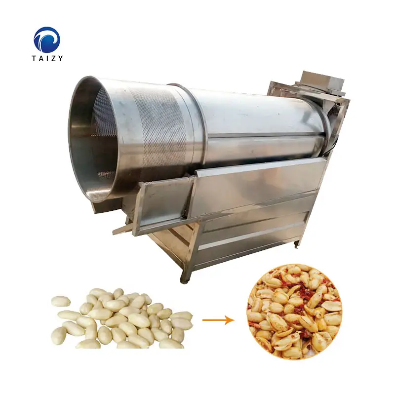 Nuts Roasting And Flavoring Machine Seasoning Tumbler Banana Chips Flavoring Machine