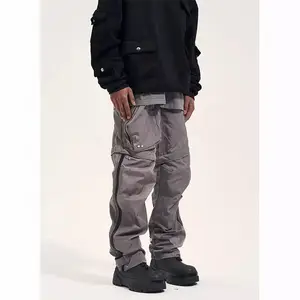 Штаны с индивидуальной этикеткой для мужчин, Прямая поставка, Мужская Уличная одежда, в наличии, брюки-карго из нейлона с карманами