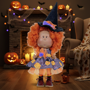 Soft and Shiny Plush Spanish Fashion Luxury Modern Munecas Mia Halloween Mulata Customized OEM Original Design Doll - Product Image 3