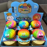 Lot de 12 Squishies Scintillants en Forme de Boulette, Boîte Mystère avec Jouet Anti-Stress Sensoriel en Forme de Pain Vapeur Pailleté pour Enfants